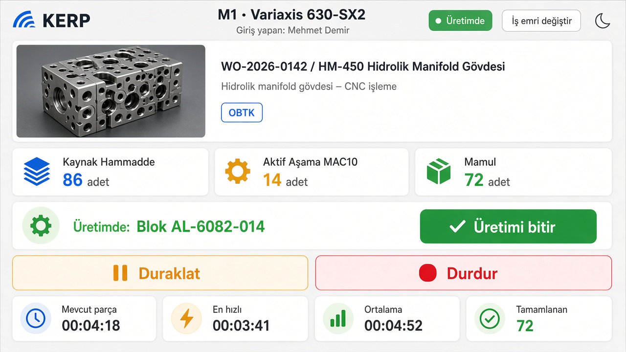 KERP shopfloor operatör paneli