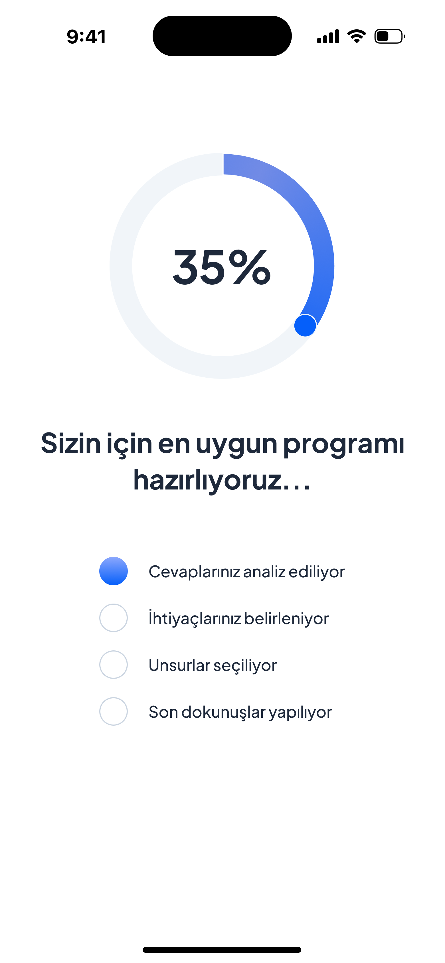 Test cevaplarının analiz edilip program hazırlanması